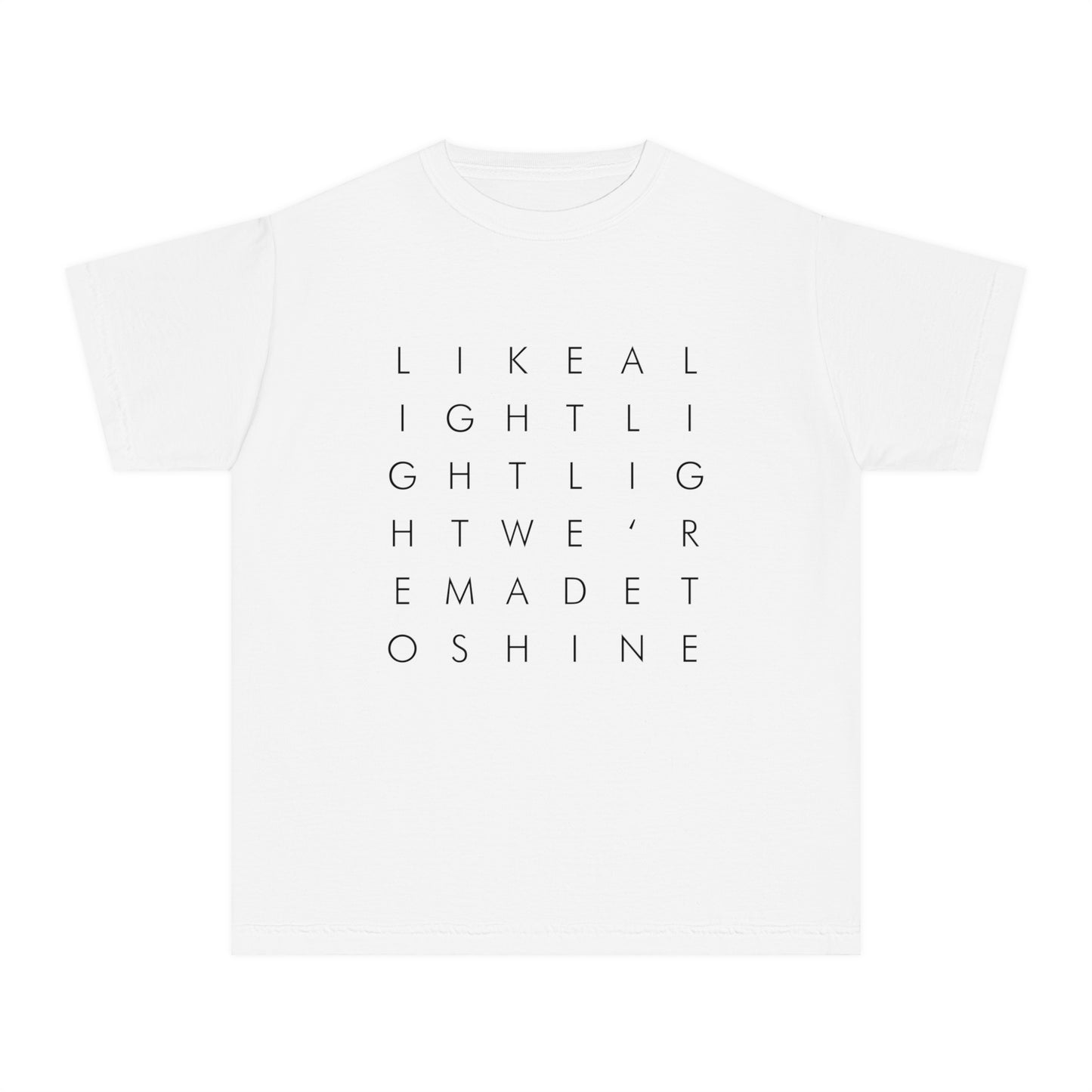 Like A Light Comfort Colors Youth Tee